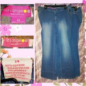 Bundle of 2 Liz Lange for Target Maternity brand Med/Dark Blue Jeans Sz 14